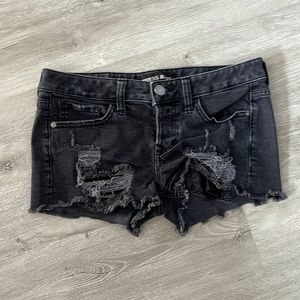 Ripped Washed Black Shorts
